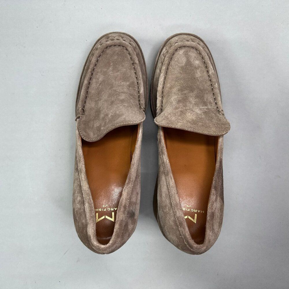 Marc Fisher Lina Platform Heels Women's Size 8.5 Beige Suede Leather Loafers - Picture 8 of 14